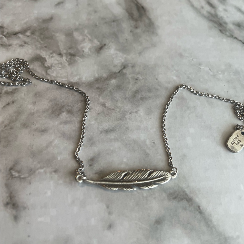 James Avery RARE retired ADJUSTABLE feather necklace.